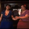 R-L) Roz Ryan and Loretta Bowers in a scene from the Broadway production of the musical "Ain't Misbehavin'." (New York)