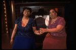 R-L) Roz Ryan and Loretta Bowers in a scene from the Broadway production of the musical "Ain't Misbehavin'." (New York)