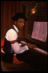 Musical director Shelton L. Becton at the piano in a scene from the touring production of the musical "Ain't Misbehavin'." (Kansas City)