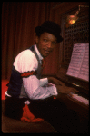 Musical director Shelton L. Becton at the piano in a scene from the touring production of the musical "Ain't Misbehavin'." (Kansas City)