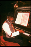 Musical director Luther Henderson at the piano in a scene from the Broadway revival of the musical "Ain't Misbehavin'." (New York)