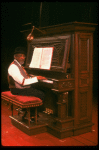 Musical director Luther Henderson at the piano in a scene from the Broadway revival of the musical "Ain't Misbehavin'." (New York)