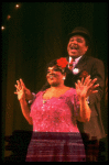 Ken Page and Nell Carter performing "Honeysuckle Rose" in a scene from the Broadway revival of the musical "Ain't Misbehavin'." (New York)