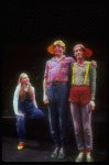 Meryl Streep (as Alice) (L) w. Michael Jeter (R) and Stuart Baker-Bergen (C) in a scene from the NY Shakespeare Festival production of the musical "Alice." (New York)