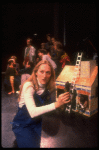 Meryl Streep (as Alice) (C) playing w. a doll house in a scene from the NY Shakespeare Festival production of the musical "Alice." (New York)