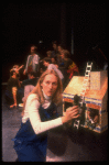 Meryl Streep (as Alice) (C) playing w. a doll house in a scene from the NY Shakespeare Festival production of the musical "Alice." (New York)