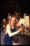 Meryl Streep (as Alice) (C) playing w. a doll house in a scene from the NY Shakespeare Festival production of the musical "Alice." (New York)