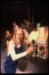 Meryl Streep (as Alice) (C) playing w. a doll house in a scene from the NY Shakespeare Festival production of the musical "Alice." (New York)