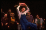Meryl Streep (as Alice) dancing w. a bottle that says "Drink Me" in a scene from the NY Shakespeare Festival production of the musical "Alice." (New York)