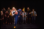 Meryl Streep (as Alice) dancing w. a bottle that says "Drink Me" in a scene from the NY Shakespeare Festival production of the musical "Alice." (New York)