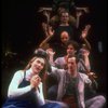 Meryl Streep (as Alice) w. (C-B) Rodney Hudson, Mark Linn-Baker and Michael Jeter in a scene from the NY Shakespeare Festival production of the musical "Alice." (New York)