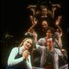 Meryl Streep (as Alice) w. (C-B) Rodney Hudson, Mark Linn-Baker and Michael Jeter in a scene from the NY Shakespeare Festival production of the musical "Alice." (New York)