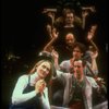Meryl Streep (as Alice) w. (C-B) Rodney Hudson, Mark Linn-Baker and Michael Jeter in a scene from the NY Shakespeare Festival production of the musical "Alice." (New York)