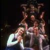 Meryl Streep (as Alice) w. (C-B) Rodney Hudson, Mark Linn-Baker and Michael Jeter in a scene from the NY Shakespeare Festival production of the musical "Alice." (New York)