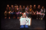 Meryl Streep (as Alice) w. A. Plummer (6L), M. Linn-Baker (7L), D. Rush (8L) and M. Jeter (R) in scene fr. NY Shakespeare Festival production of the musical "Alice." (New York)