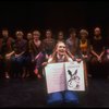 Meryl Streep (as Alice) w. A. Plummer (6L), M. Linn-Baker (7L), D. Rush (8L) and M. Jeter (R) in scene fr. NY Shakespeare Festival production of the musical "Alice." (New York)