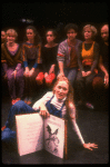 Meryl Streep (as Alice) w. A. Plummer (3L), M. Linn-Baker (4L), D. Rush (5L) in scene fr. the NY Shakespeare Festival production of the musical "Alice." (New York)