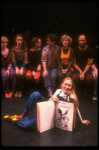 Meryl Streep (as Alice) w. A. Plummer (3L), M. Linn-Baker (4L), D. Rush (5L) in scene fr. the NY Shakespeare Festival production of the musical "Alice." (New York)
