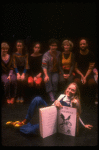Meryl Streep (as Alice) w. A. Plummer (3L), M. Linn-Baker (4L), D. Rush (5L) in scene fr. the NY Shakespeare Festival production of the musical "Alice." (New York)