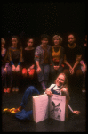 Meryl Streep (as Alice) w. A. Plummer (3L), M. Linn-Baker (4L), D. Rush (5L) in scene fr. the NY Shakespeare Festival production of the musical "Alice." (New York)