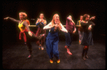 Meryl Streep (C, as Alice) w. Deborah Rush (L) and Amanda Plummer (R) in a scene from the NY Shakespeare Festival production of the musical "Alice." (New York)