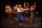 M. Streep (C, as Alice) w. D. Rush (L), M. Linn-Baker (2L), M. Jeter (2R) & A. Plummer (R) fr. the NY Shakespeare Festival production of musical "Alice." (New York)