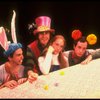 L-R) Mark Linn-Baker, Richard Cox, Meryl Streep (as Alice) and Michael Jeter in a scene from the NY Shakespeare Festival production of the musical "Alice." (New York)