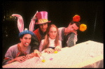 L-R) Mark Linn-Baker, Richard Cox, Meryl Streep (as Alice) and Michael Jeter in a scene from the NY Shakespeare Festival production of the musical "Alice." (New York)