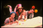 L-R) Mark Linn-Baker, Richard Cox, Meryl Streep (as Alice) and Michael Jeter in a scene from the NY Shakespeare Festival production of the musical "Alice." (New York)