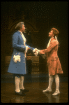 L-R) Frank Langella as Salieri and Dennis Boutsikaris as Mozart in a scene from the Broadway production of the play "Amadeus." (New York)