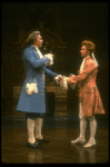 L-R) Frank Langella as Salieri and Dennis Boutsikaris as Mozart in a scene from the Broadway production of the play "Amadeus." (New York)