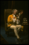 L-R) Frank Langella as Salieri and Dennis Boutsikaris as Mozart in a scene from the Broadway production of the play "Amadeus." (New York)
