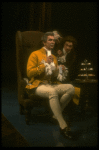 L-R) Frank Langella as Salieri and Dennis Boutsikaris as Mozart in a scene from the Broadway production of the play "Amadeus." (New York)