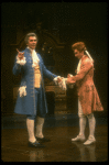 L-R) Frank Langella as Salieri and Dennis Boutsikaris as Mozart in a scene from the Broadway production of the play "Amadeus." (New York)