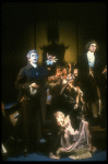 L-R) Frank Langella as Salieri, Mary Elizabeth Mastrantonio and Dennis Boutsikaris as Mozart from the Broadway production of play "Amadeus." (New York)