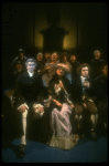 L-R) Frank Langella as Salieri, Mary Elizabeth Mastrantonio and Dennis Boutsikaris as Mozart from the Broadway production of play "Amadeus." (New York)