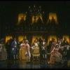 Mary Elizabeth Mastrantonio (L), Frank Langella (2L) as Salieri and Dennis Boutsikaris (4R) as Mozart in a scene from the Broadway production of the play "Amadeus." (New York)