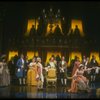 Mary Elizabeth Mastrantonio (L), Frank Langella (2L) as Salieri and Dennis Boutsikaris (4R) as Mozart in a scene from the Broadway production of the play "Amadeus." (New York)