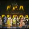 Mary Elizabeth Mastrantonio (L), Frank Langella (2L) as Salieri and Dennis Boutsikaris (4R) as Mozart in a scene from the Broadway production of the play "Amadeus." (New York)