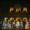 Mary Elizabeth Mastrantonio (L), Frank Langella (2L) as Salieri and Dennis Boutsikaris (4R) as Mozart in a scene from the Broadway production of the play "Amadeus." (New York)