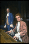 L-R) David Dukes as Antonio Salieri and John Pankow as Wolfgang Mozart in a scene from the Broadway production of the play "Amadeus." (New York)