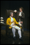L-R) David Dukes as Antonio Salieri and John Pankow as Wolfgang Mozart in a scene from the Broadway production of the play "Amadeus." (New York)