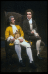 L-R) David Dukes as Antonio Salieri and John Pankow as Wolfgang Mozart in a scene from the Broadway production of the play "Amadeus." (New York)