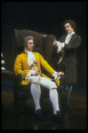 L-R) David Dukes as Antonio Salieri and John Pankow as Wolfgang Mozart in a scene from the Broadway production of the play "Amadeus." (New York)