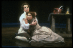 Actors John Pankow as Wolfgang Mozart w. Michele Seyler in a scene from the Broadway production of the play "Amadeus." (New York)