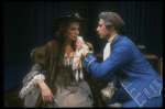 Actor David Dukes as composer Antonio Salieri w. Michele Seyler in a scene from the Broadway production of the play "Amadeus." (New York)