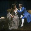 Actor David Dukes as composer Antonio Salieri w. Michele Seyler in a scene from the Broadway production of the play "Amadeus." (New York)