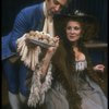 Actor David Dukes as composer Antonio Salieri w. Michele Seyler in a scene from the Broadway production of the play "Amadeus." (New York)