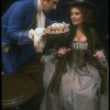Actor David Dukes as composer Antonio Salieri w. Michele Seyler in a scene from the Broadway production of the play "Amadeus." (New York)