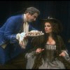 Actor David Dukes as composer Antonio Salieri w. Michele Seyler in a scene from the Broadway production of the play "Amadeus." (New York)